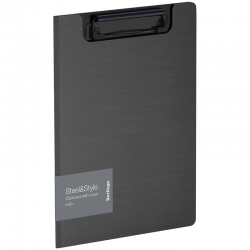 Папка-планшет с зажимом Berlingo Steel&Style А5+, 1800мкм, пластик (полифом), черная, арт.  PPf_94001