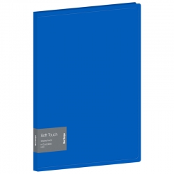 Папка с 10 вкладышами Berlingo Soft Touch, 17мм, 700мкм, синяя, с внутр. карманом , арт. DB4_10981