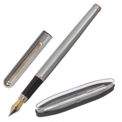 Ручка подарочная перьевая BRAUBERG, , корпус серебристый с хром. деталями,  арт. 143475