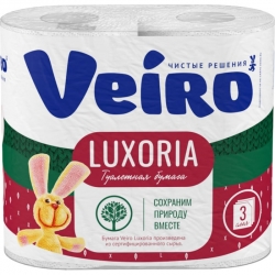 Бумага туалетная  Veiro Luxoria, 4 рул, цв.белый, 3-сл., арт.5С34