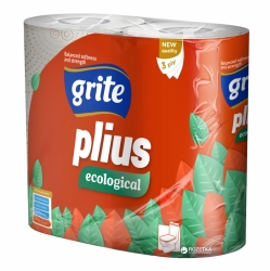 Бумага туалетная GRITE Plius Ecological (1*8) 3-слоя, Литва